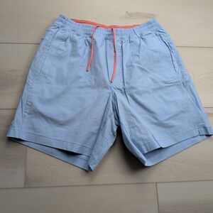 Birddogs Oxford Shorts Mens Large 9" Blue Stretch Training Walking Zip Pockets